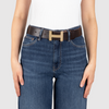 Damen Ledergürtel „Calvados“ – Vollleder, 4 cm, goldene Schließe 4876