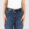 Damen Ledergürtel „Calvados“ – Vollleder, 4 cm, altsilber Schließe 4470