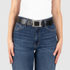Damen Ledergürtel „Calvados“ – Vollleder, 4 cm, silberne Schließe 4557