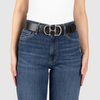 Damen Ledergürtel „Calvados“ – Vollleder, 4 cm, silberne Schließe 4878