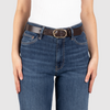 Damen Ledergürtel „Cosmo“ – Vollleder, 3 cm, goldene Schließe 3203