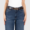 Damen Ledergürtel „Cosmo“ – Vollleder, 3 cm, goldene Schließe 3033
