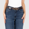 Damen Ledergürtel „Cosmo“ – Vollleder, 3 cm, goldene Schließe 3029
