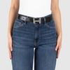 Damen Ledergürtel „Cosmo“ – Vollleder, 3 cm, silberne Schließe 3183