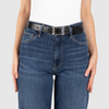 Damen Ledergürtel „Cosmo“ – Vollleder, 3 cm, silberne Schließe 3175