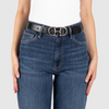 Damen Ledergürtel „Cosmo“ – Vollleder, 3 cm, silberne Schließe 3030