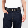 Herren Ledergürtel „Cosmo“ – Vollleder, 4 cm, silberne Schließe 4557