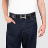Herren Ledergürtel „Cosmo“ – Vollleder, 4 cm, silberne H-Schließe 4786