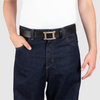 Herren Ledergürtel „Cosmo“ – Vollleder, 4 cm, goldene Schließe 4633