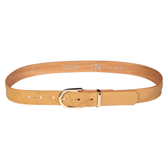 Gürtel SIENA Beige 3cm ohne Schließe