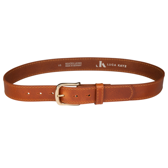 Gürtel COSMO STITCH Cognac 3,5cm ohne Schließe