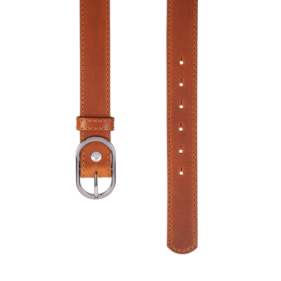 Gürtel COSMO STITCH Cognac 3,5cm ohne Schließe