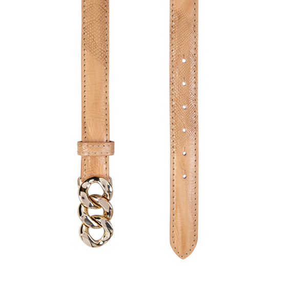 Gürtel SIENA Beige 3cm ohne Schließe