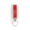 Schlüsselanhänger aus Leder in Red mit silbernem Beschlag und Schlüsselring